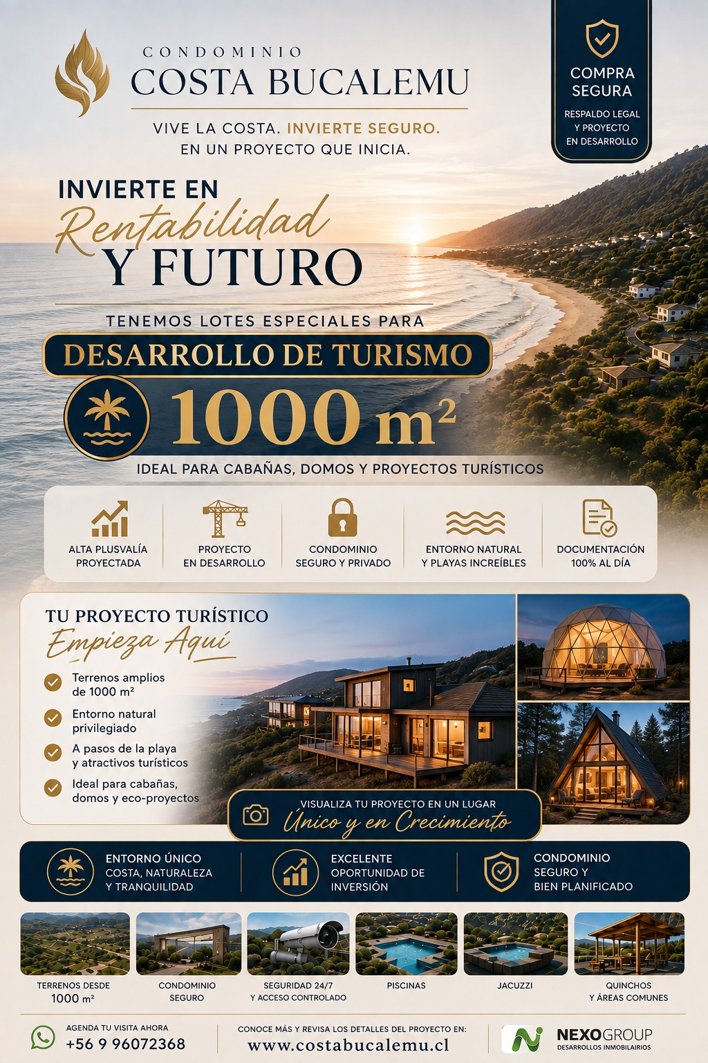 Invierte en rentabilidad y futuro — lotes especiales para desarrollo de turismo de 1000 m²